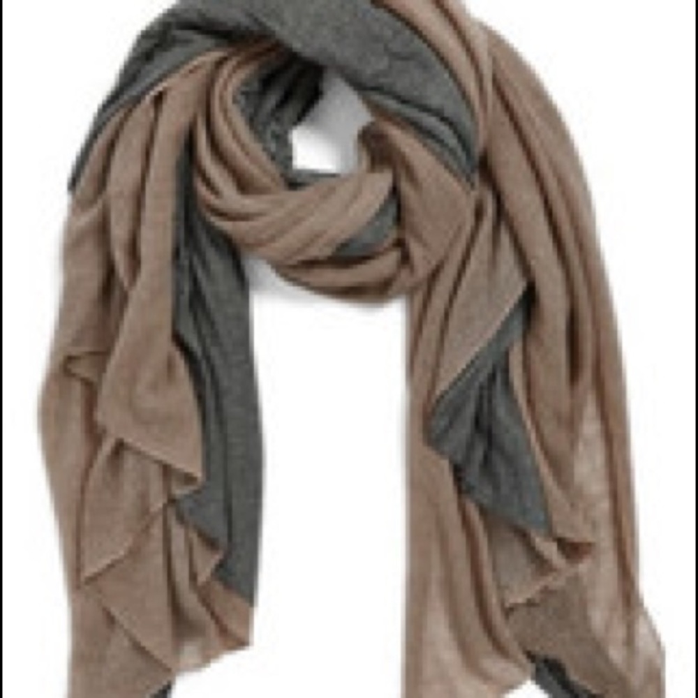 Donni Charm Touch Double Scarf Taupe/Charcoal gray